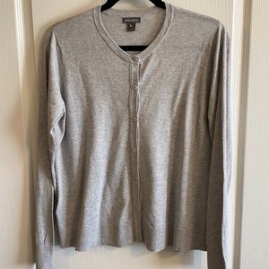 Eddie Bauer Gray Button Sweater - Size L